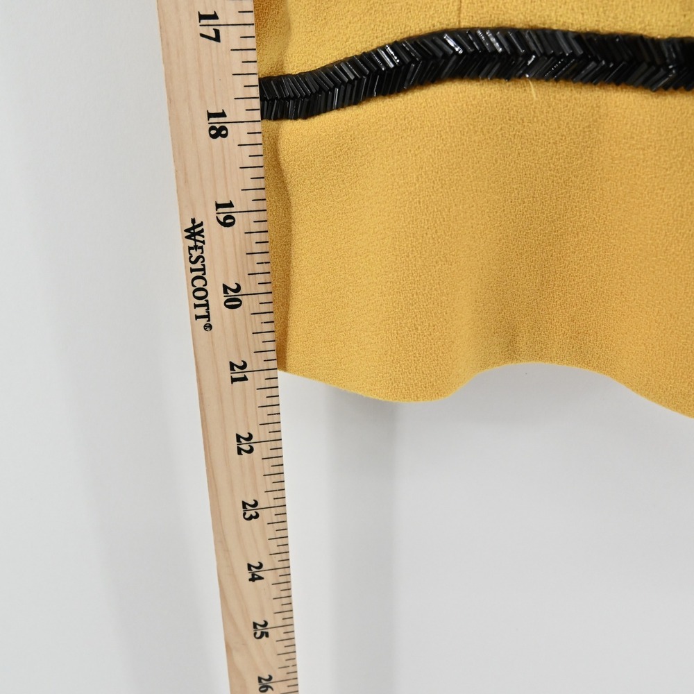 Vtg Nolan Miller Wool‎ Beaded Jacket Tank Set Size 8 Yellow Retro Glam Hong Kong - Picture 15 of 16